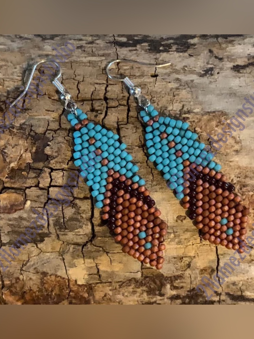 Handmade Seed Bead Feather Earrings - 9 colors